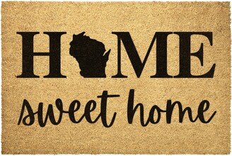 Wisconsin State Doormat Home Sweet Door Mat Outdoor Rug Decor Housewarming Summer Winter Christmas House Gift