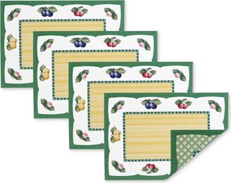 French Garden 4-Pc. Reversible Placemat Set