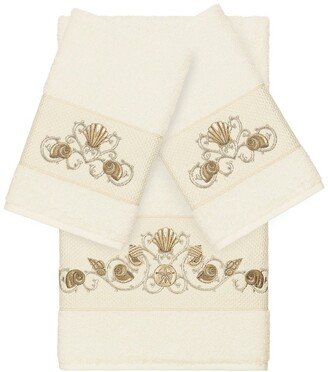 Bella 3-Piece Embellished Towel - Cream