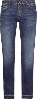 Washed slim fit stretch denim jeans