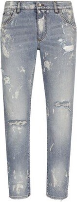 Slim-fit stretch denim jeans