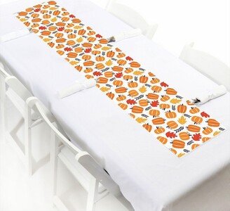 Big Dot of Happiness Fall Pumpkin - Petite Halloween or Thanksgiving Party Paper Table Runner - 12 x 60 inches