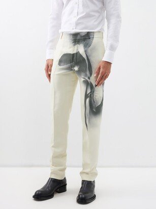 Orchid-print Cady Suit Trousers