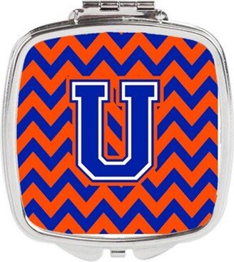 CJ1044-USCM Letter U Chevron Orange & Blue Compact Mirror, 3 x 0.3 x 2.75 in.