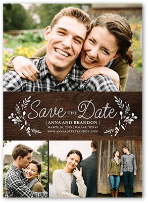 Save The Date Cards: Kraft Botanical Save The Date, Brown, 5X7, Matte, Signature Smooth Cardstock, Square