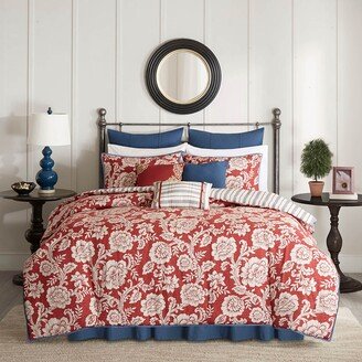 Georgia Red Cotton Twill Reversible 9-piece Comforter Set