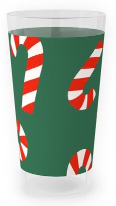 Outdoor Pint Glasses: Candy Cane Pattern Outdoor Pint Glass, Green