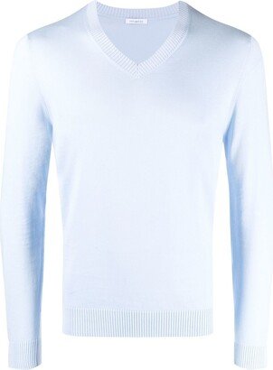 V-neck rib-trimmed jumper