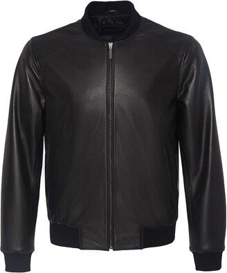 Bigardini Black Leather Jacket Men – Italian Real Lambskin Mens Leather Bomber Jacket (S)