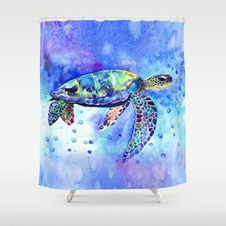 Sea Turtle, Underwater Scene Shower Curtain