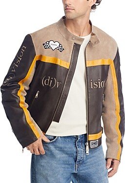 Di)vision Color Block Leather Moto Jacket