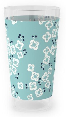 Outdoor Pint Glasses: Japanese Blossom - Blue Outdoor Pint Glass, Blue