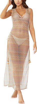 Joy Lace Metallic Tassel Cover-Up Dress