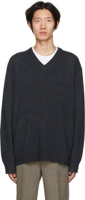 Gray V-Neck Sweater-AC