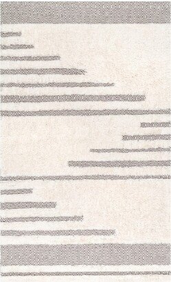 Moroccan Abstract Diamonds Berta Area Rug, , Ivory