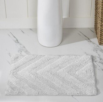 Set of 4 Hugo Collection White Cotton Rectangle Bath Rug