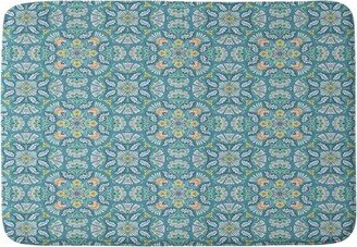 Bohemian Bloom Memory Foam Bath Mat Turquoise