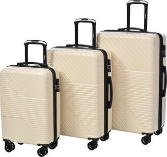 GREATPLANINC Luggage Expandable Suitcase 3 Piece Set with 8 wheels Suitcase TSA Lock Spinner 20
