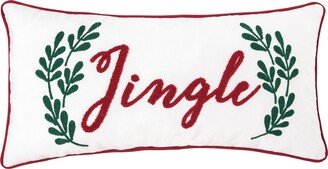 12 x 24 Jingle Sprig Chainstitch Throw Pillow