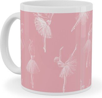 Mugs: Ballerinas Ceramic Mug, White, 11Oz, Pink