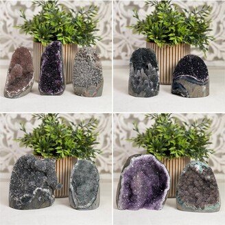 9 Pieces Lot, Cathedral, Standing Amethyst, Uruguayan Amethyst Cut Base, Polished Wholesale Supplier - Mmlt0231