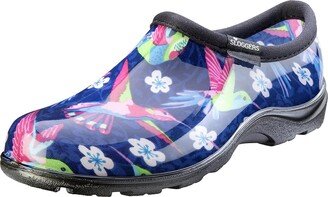 Sloggers Womens Rain and Garden Shoes, Pink Hummingbird Print, Size 6
