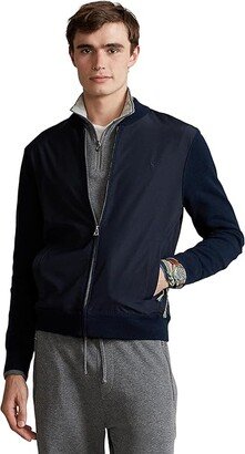 Hybrid Full Zip Sweater (Piper Navy) Men's Clothing