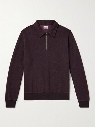 Cotton-Blend Jersey Half-Zip Sweater