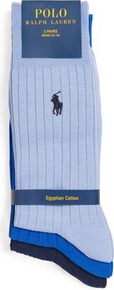 Egyptian Cotton-Blend Socks (Pack Of 3)