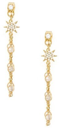 Crystal Linked Chain Earrings with Stars