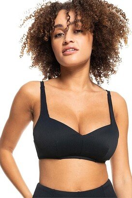 Rib Love The Sun Ray Bikini Top (Anthracite) Women's Swimwear