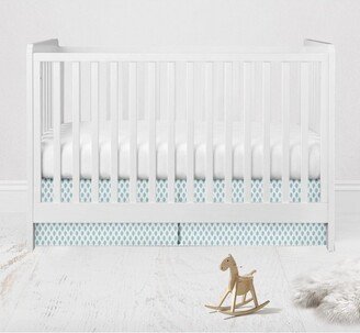 Sophia Paisley Aqua Leaves Crib/Toddler Bed Skirt