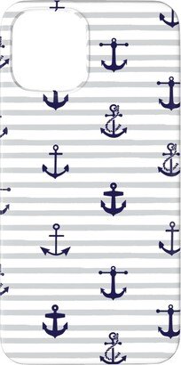 Custom Iphone Cases: Anchors Away - Black On Gray Stripes Phone Case, Silicone Liner Case, Matte, Iphone 11 Pro Max, Gray