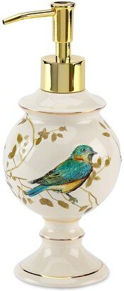Gilded Birds Gold-Accent Ceramic Soap/Lotion Pump