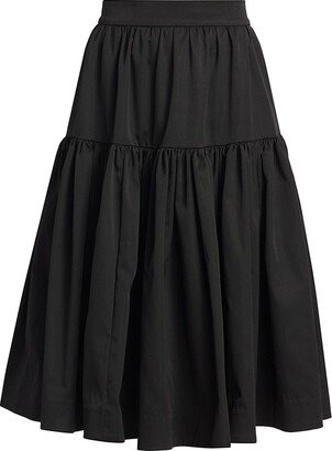 Mainline Tiered Faille Midi-Skirt