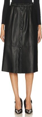 Faux Leather Midi Skirt-AC