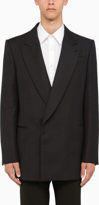 Black double-breasted jacket in wool