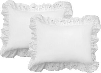 Levinsohn Textiles Fresh Idea Ruffled Eyelet Standard Pillow Sham 2-Pack