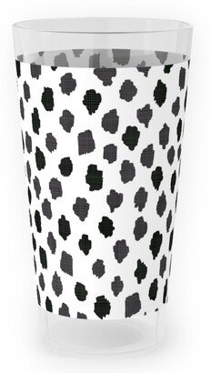 Outdoor Pint Glasses: Inky Spots - Black And White Outdoor Pint Glass, White