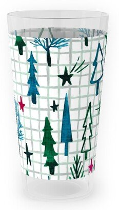 Outdoor Pint Glasses: Noel Collection - Winterscape Outdoor Pint Glass, Green