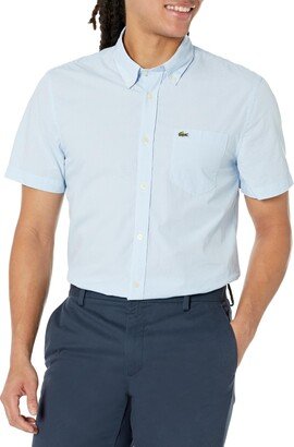 Men's Short Sleeve Regular Fit Gingham Button Down Shirt