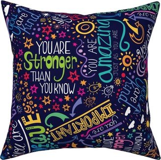 Pillows: Affirmations Pillow, Woven, White, 16X16, Double Sided, Multicolor