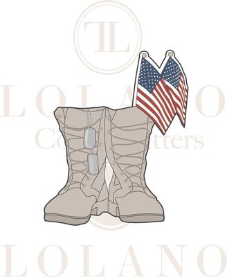 Military Boots & Flags Cookie Cutter
