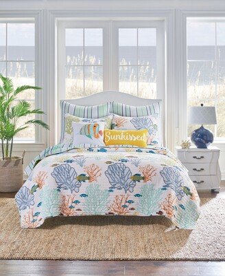 Home Deep Sea Reversible 3 Piece Quilt Set, Full/Queen