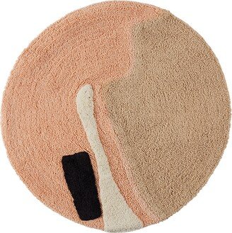 Beige & Pink Crop Circles Bath Mat