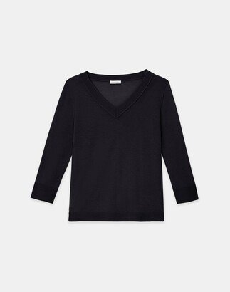 Petite Fine Gauge Plus Size Cashmere V Neck Sweater