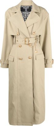 Embellished Gabardine Trench Coat