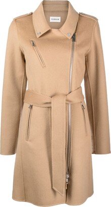 Belted Felted Wool Trench Coat