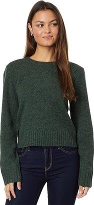 Relaxed Shetland Crew Pullover (Dark Fir) Women's Clothing