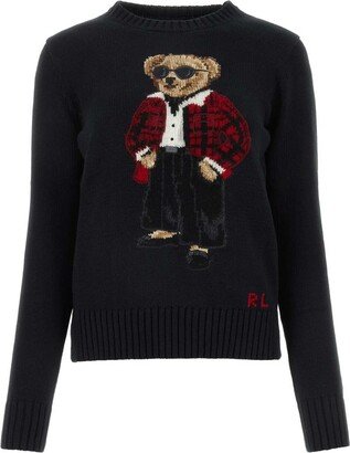 Bear Motif Crewneck Jumper